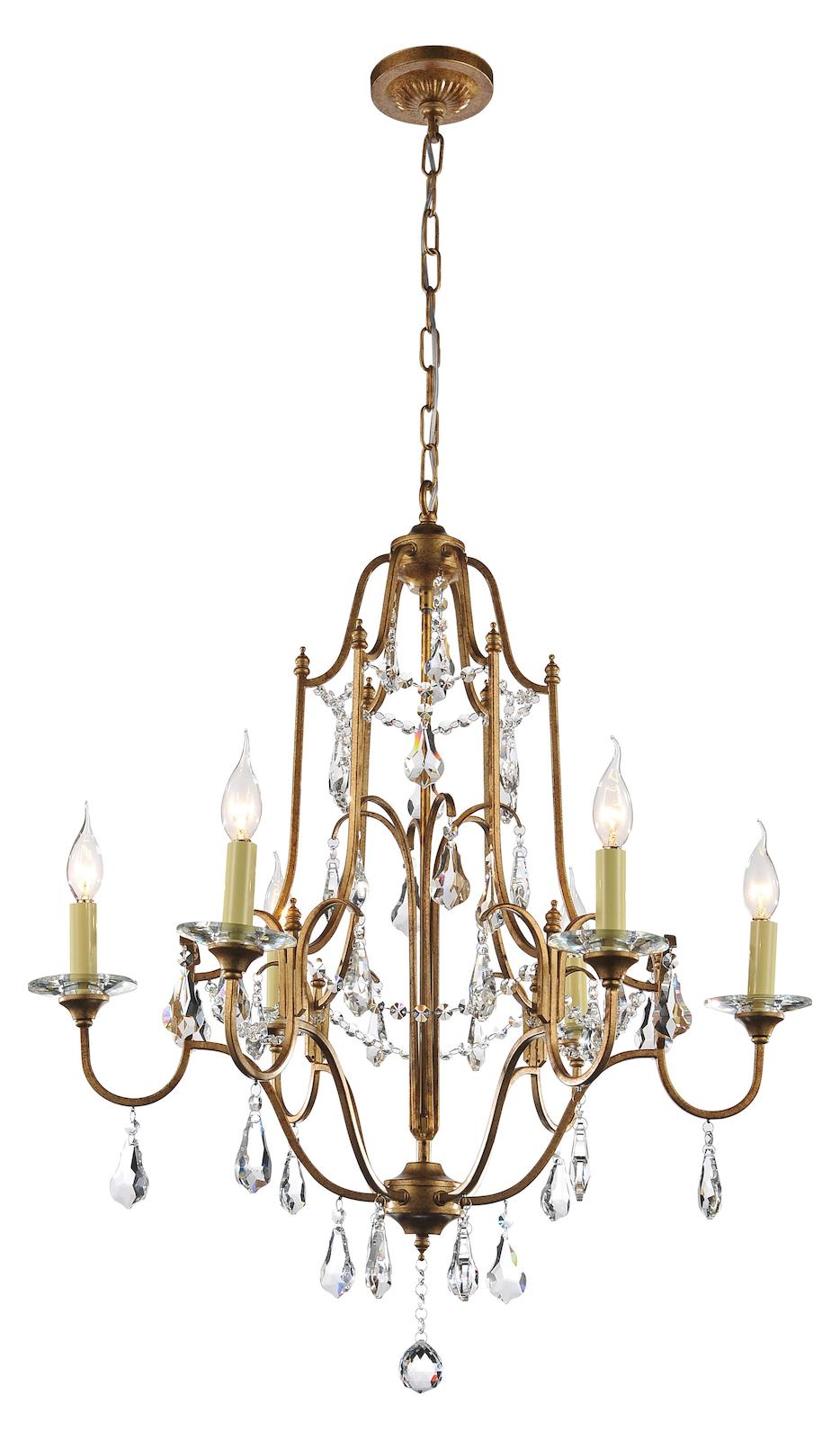 6 Light Up Chandelier With Oxidized Bronze Finish by CWI Lighting