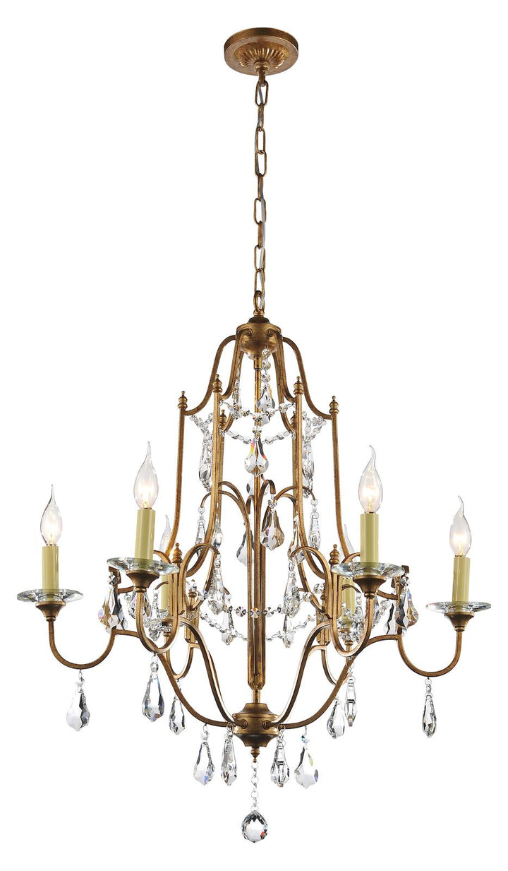 6 Light Up Chandelier With Oxidized Bronze Finish by CWI Lighting
