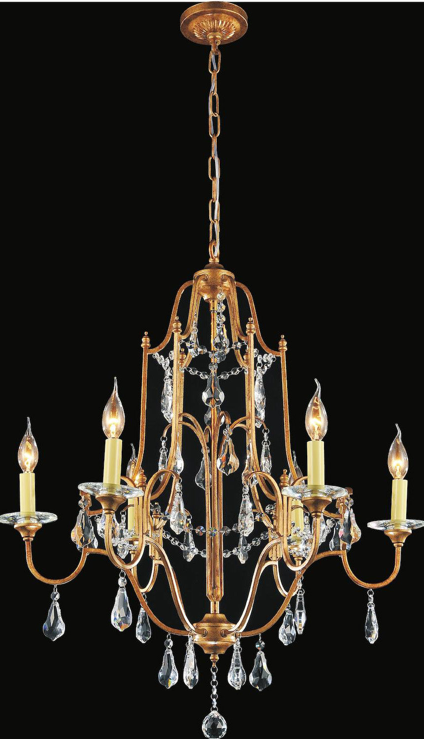 6 Light Up Chandelier With Oxidized Bronze Finish