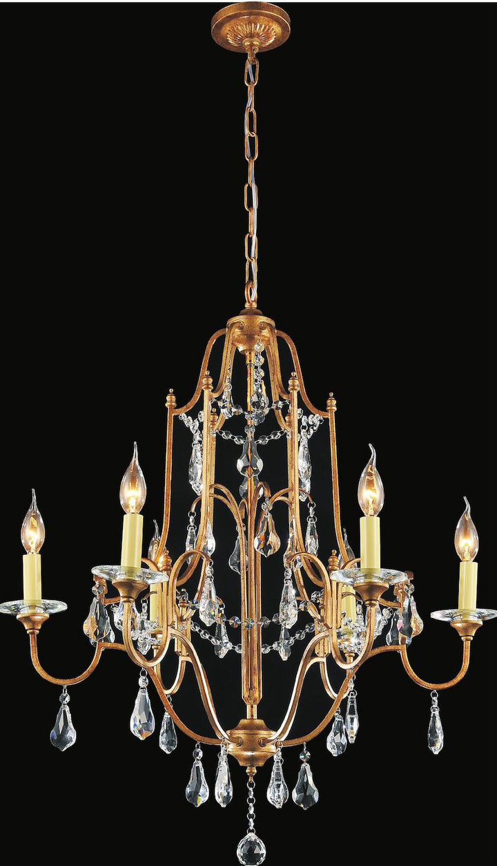 6 Light Up Chandelier With Oxidized Bronze Finish