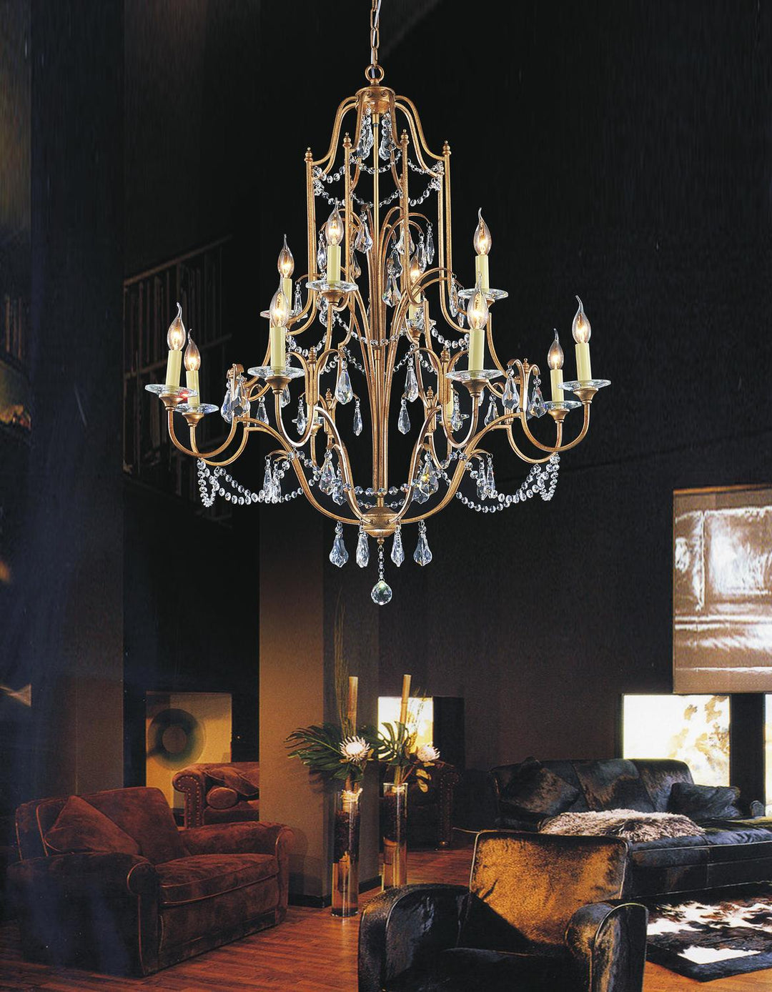 12 Light Up Chandelier With Oxidized Bronze Finish by CWI Lighting