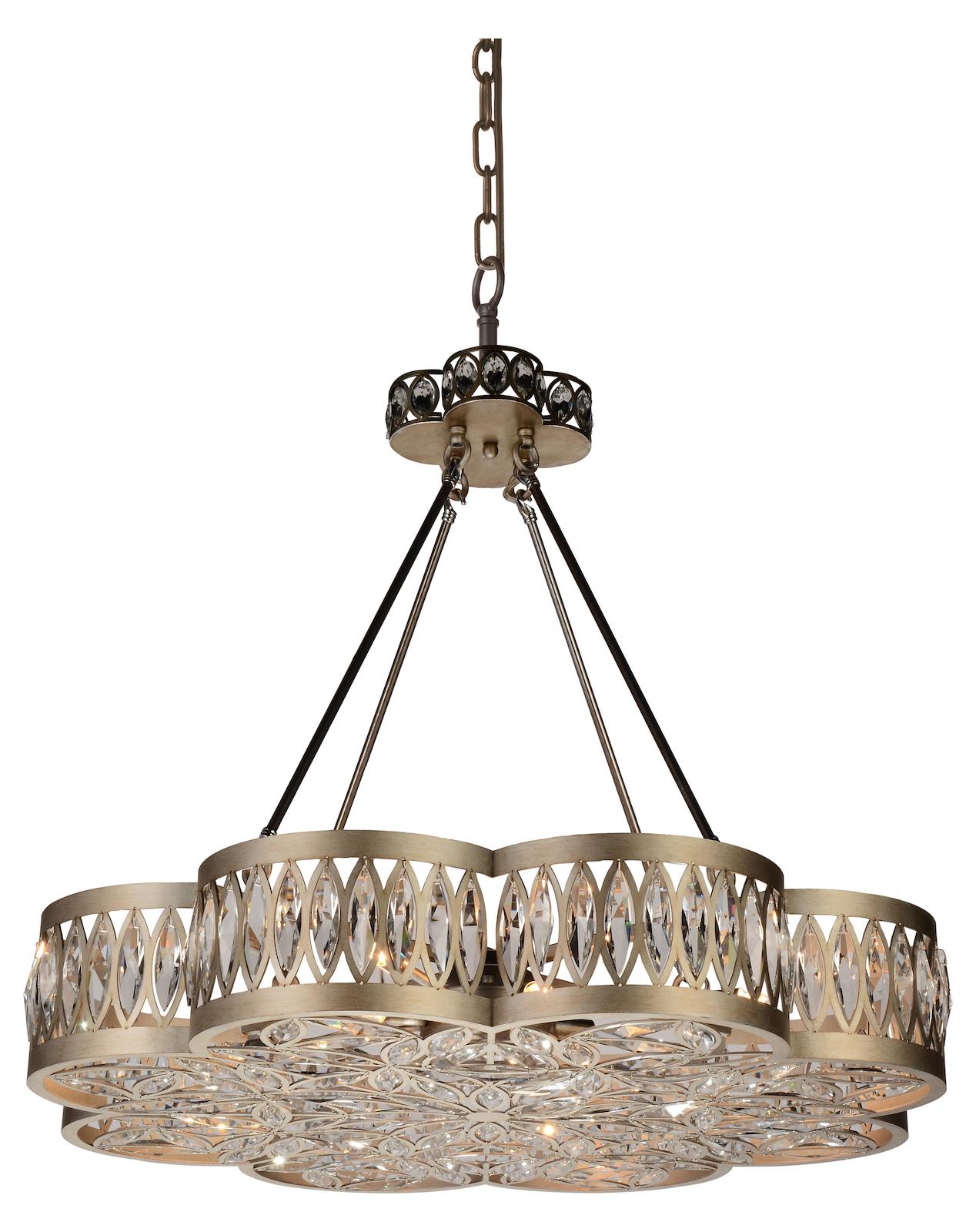 8 Light  Chandelier With Champagne Finish by CWI Lighting