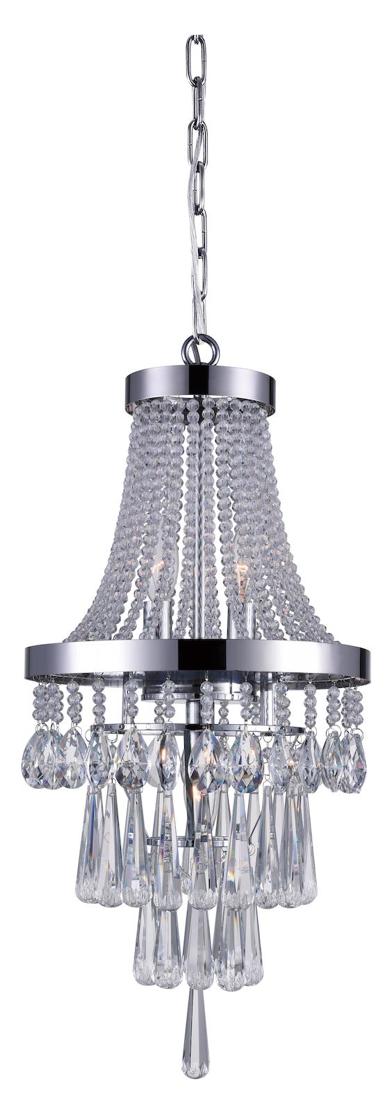 3 Light  Chandelier With Chrome Finish by CWI Lighting