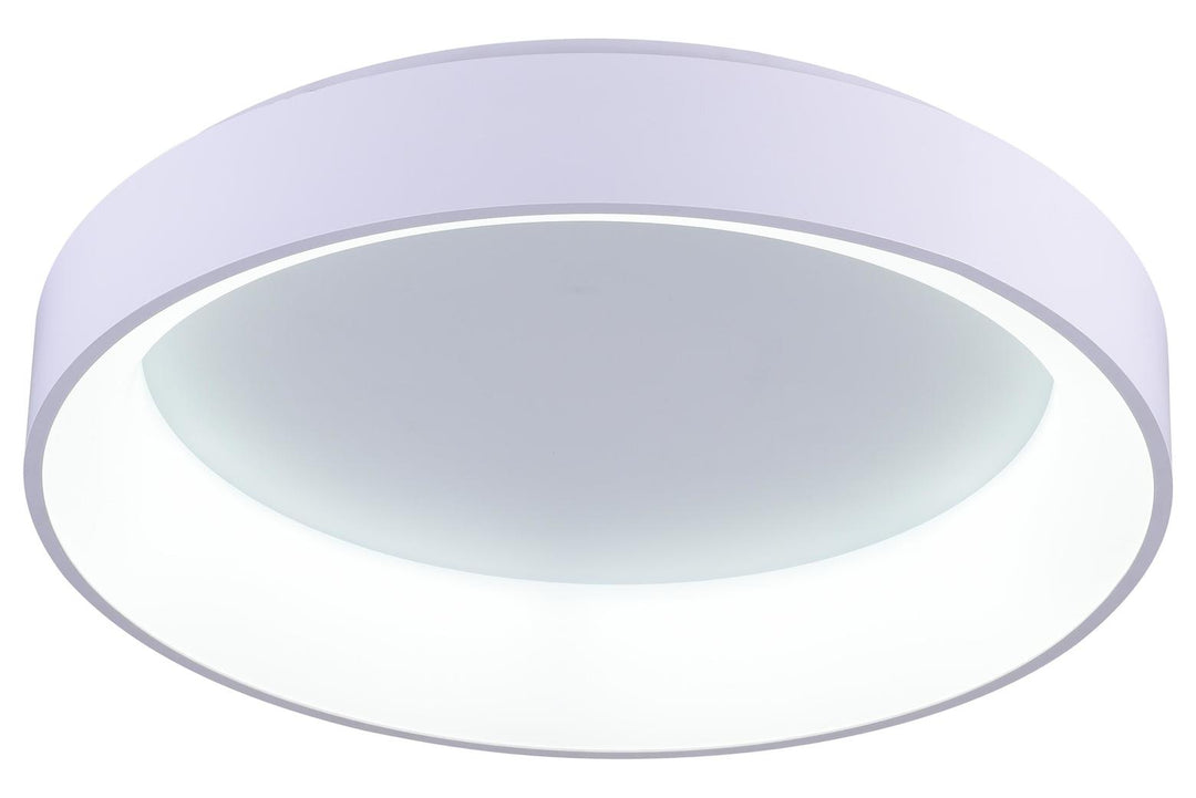 Led Drum Shade Flush Mount With White Finish by CWI Lighting