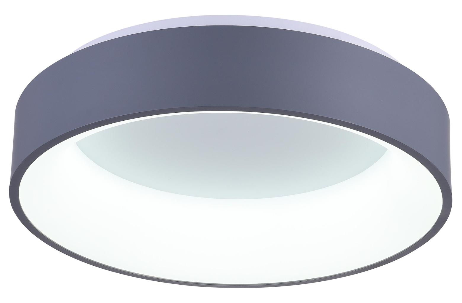 Led Drum Shade Flush Mount With Gray & White Finish by CWI Lighting