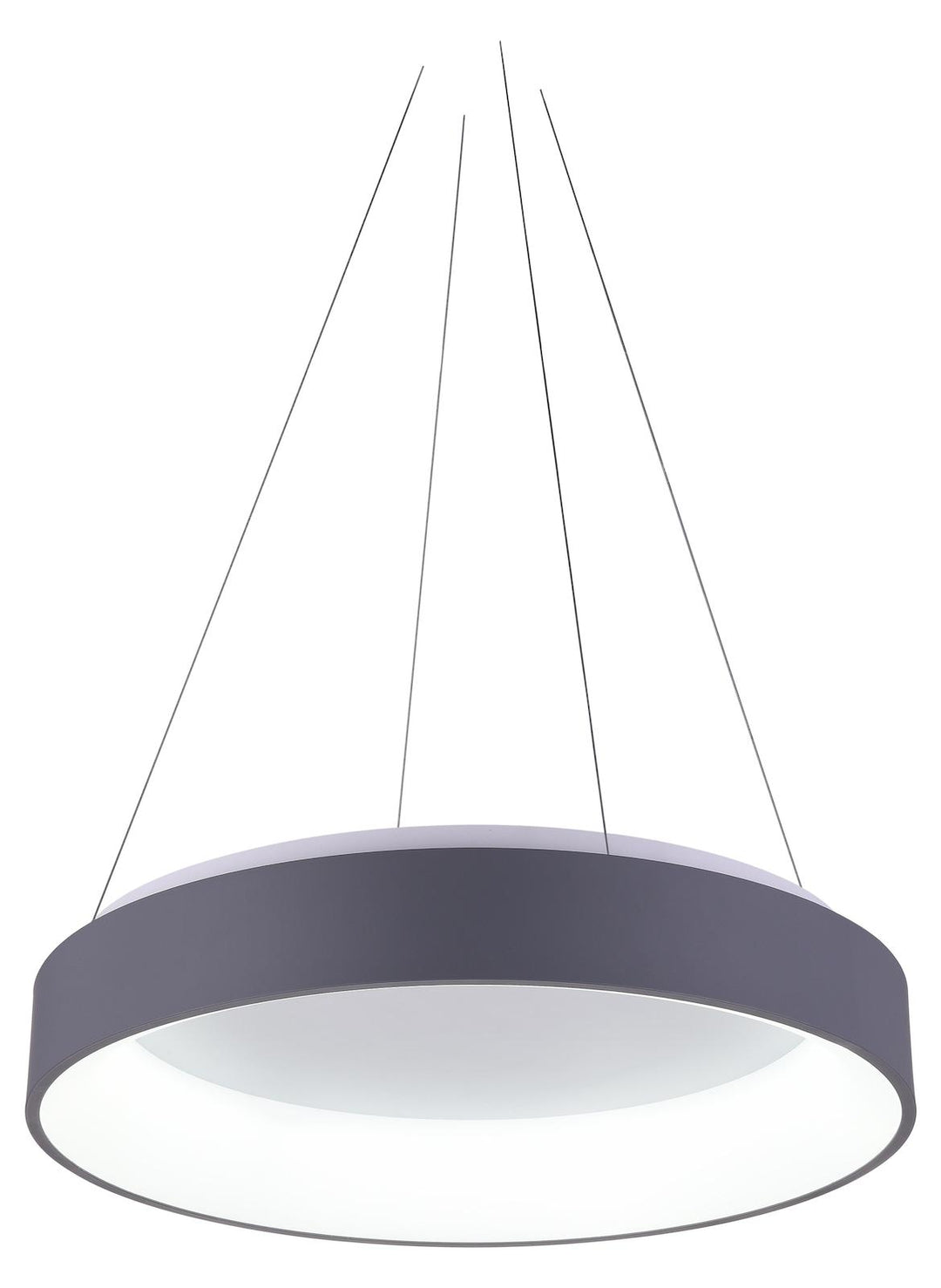 Led Drum Shade Pendant With Gray & White Finish by CWI Lighting