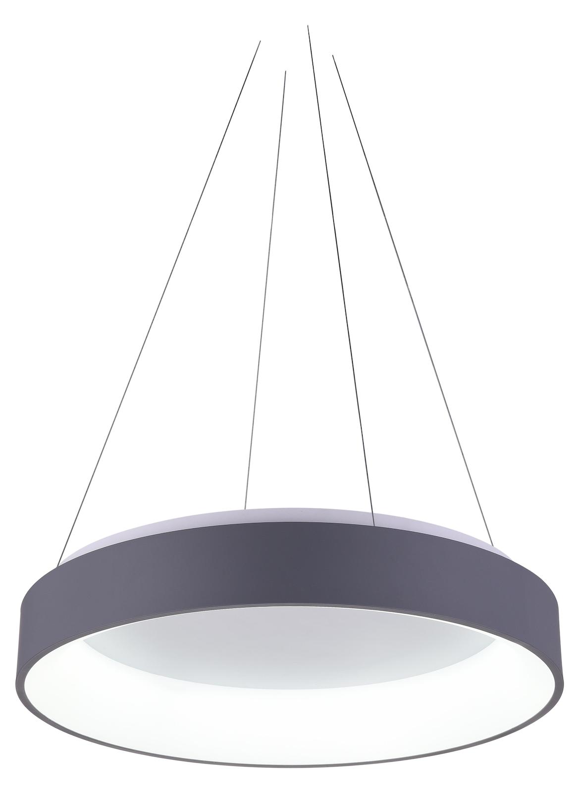 Led Drum Shade Pendant With Gray & White Finish by CWI Lighting