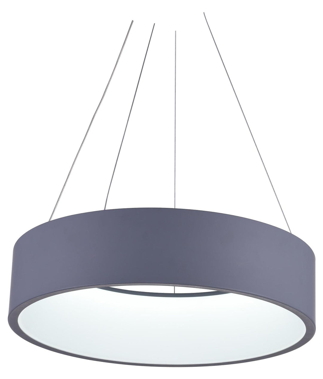 Led Drum Shade Pendant With Gray & White Finish