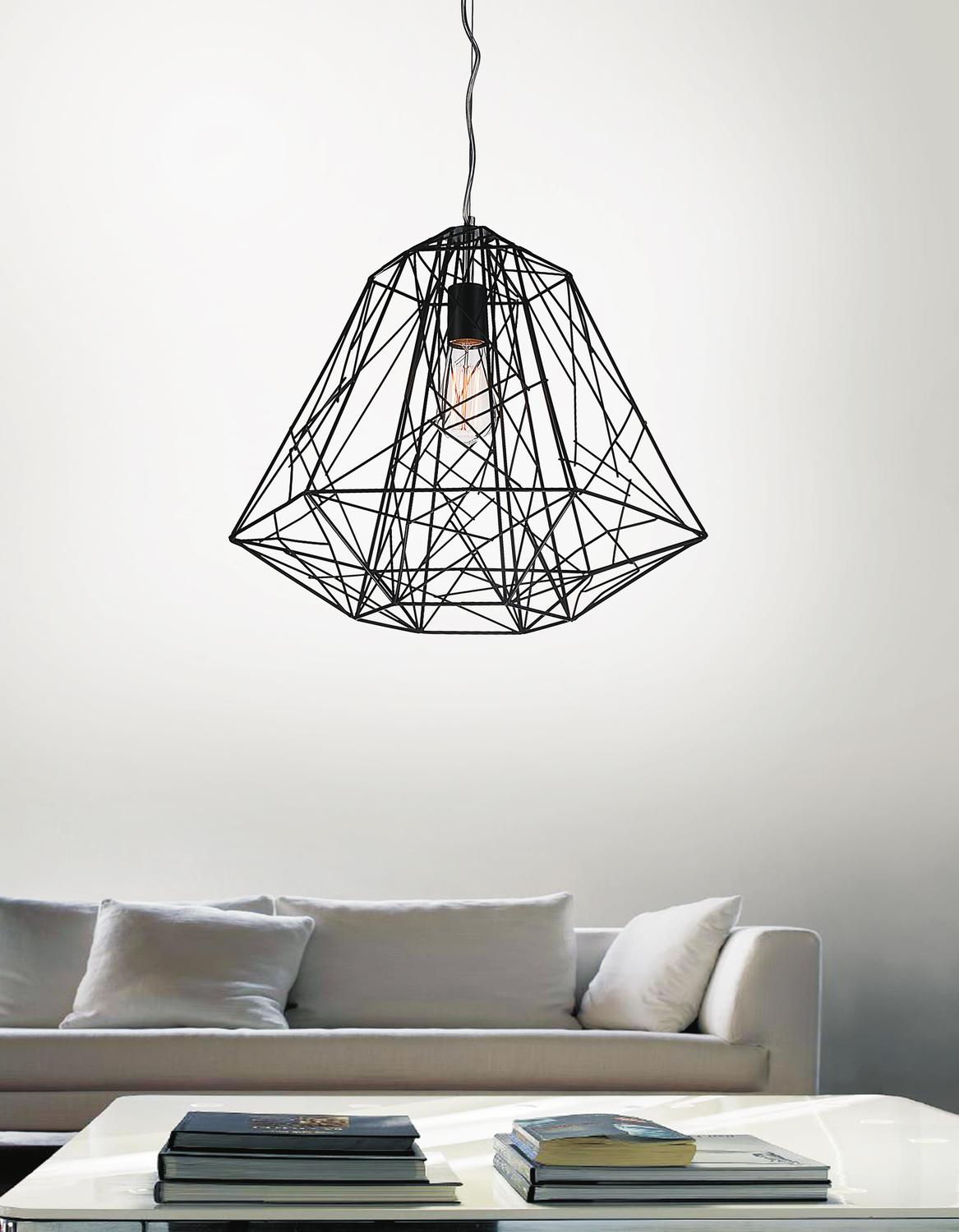1 Light Down Pendant With Black Finish by CWI Lighting