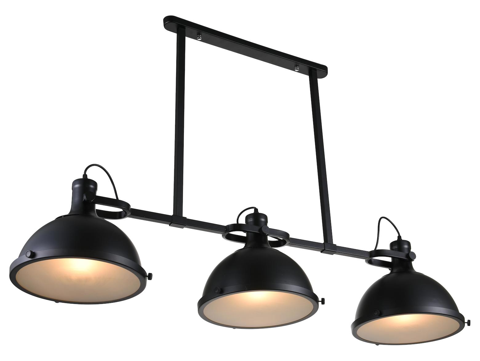 3 Light Island Chandelier With Black Finish by CWI Lighting