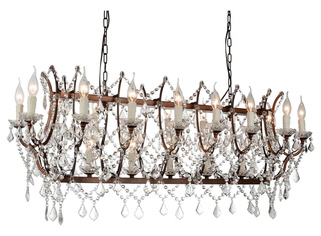 24 Light Up Chandelier With Light Brown Finish by CWI Lighting