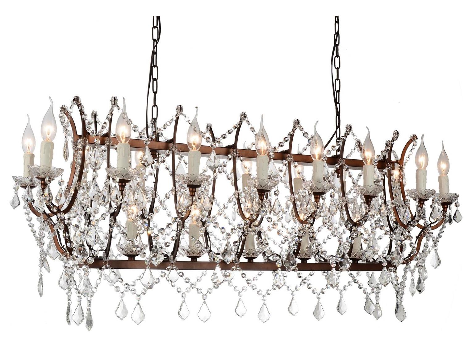 24 Light Up Chandelier With Light Brown Finish by CWI Lighting