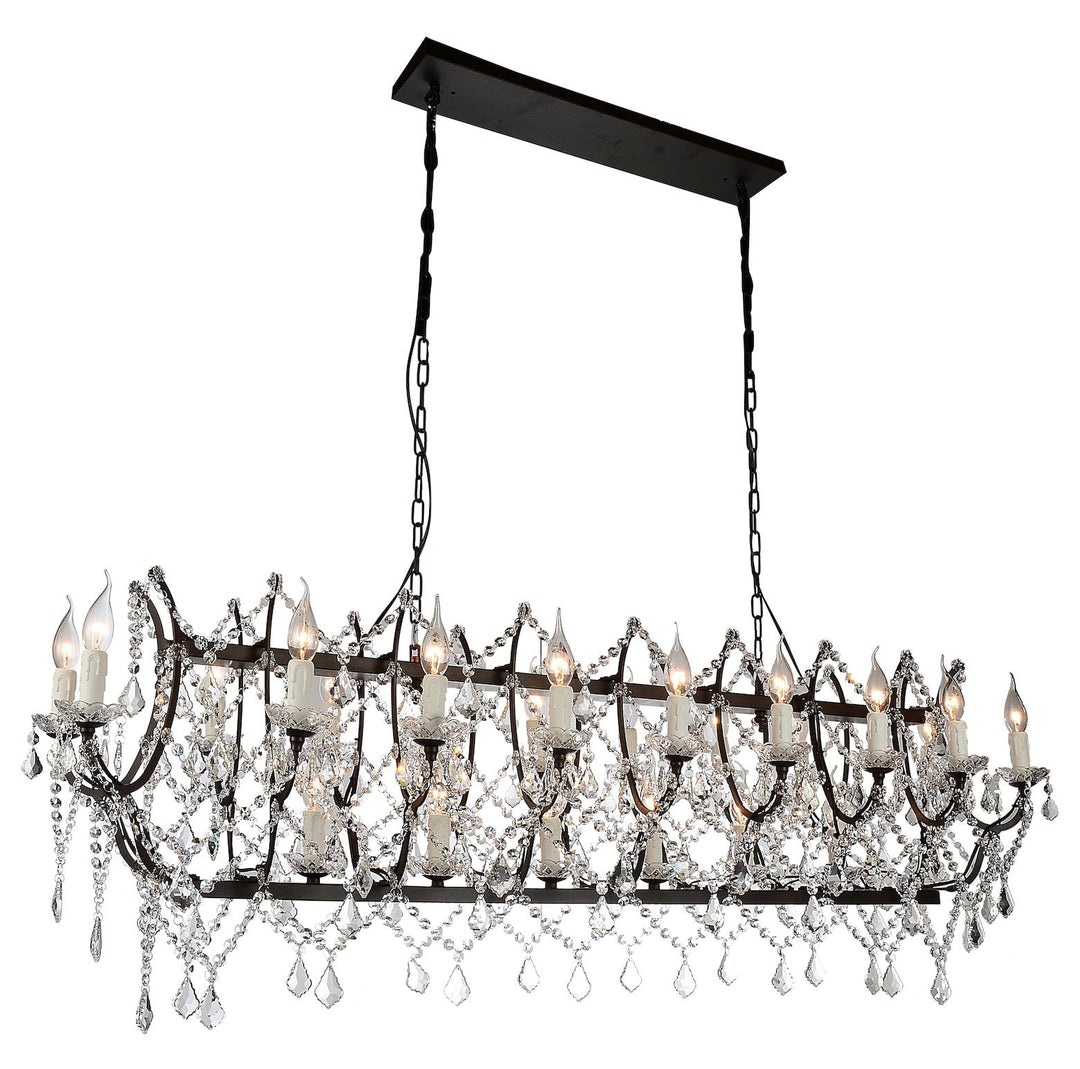 24 Light Up Chandelier With Dark Brown Finish by CWI Lighting