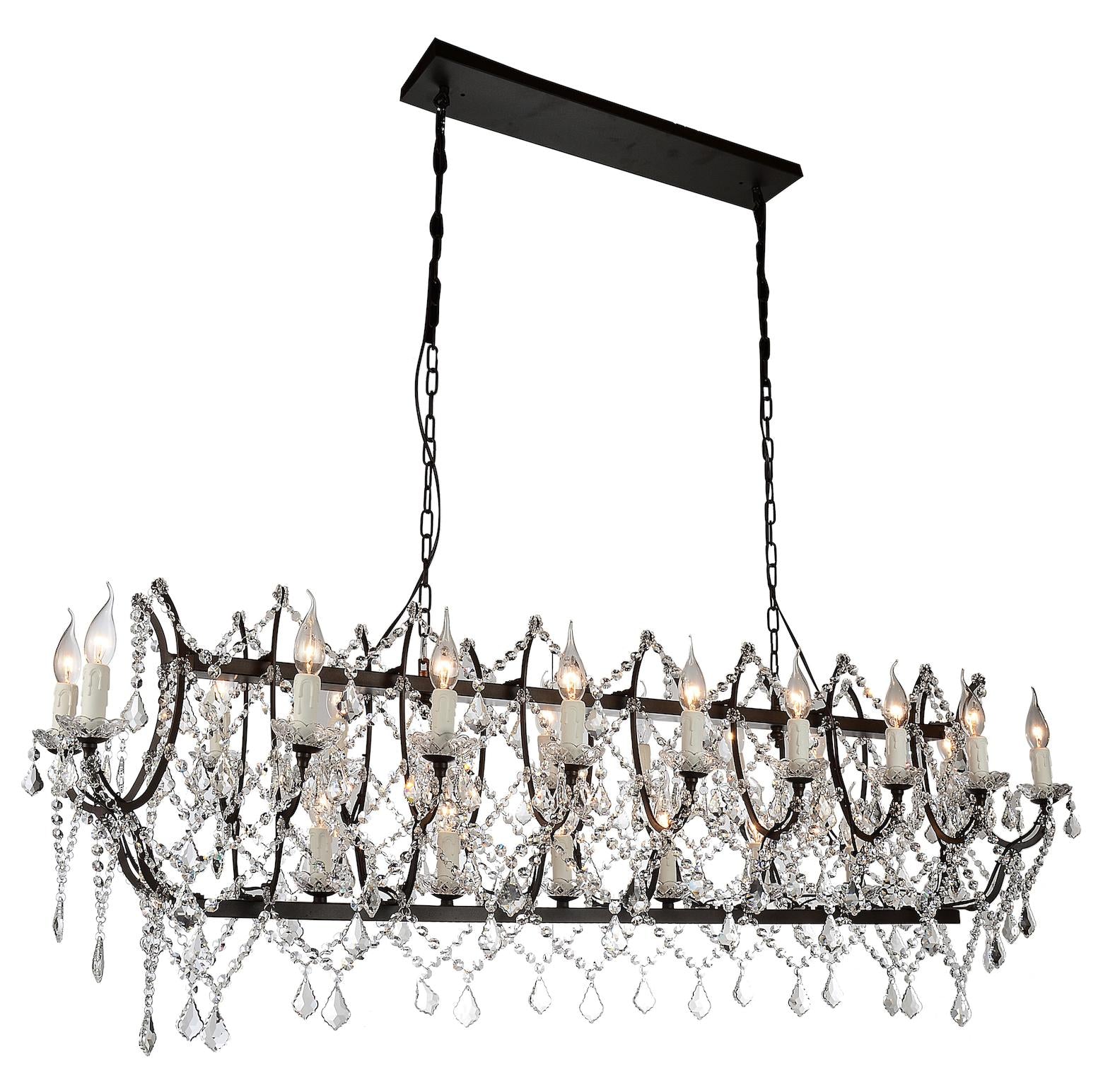 24 Light Up Chandelier With Dark Brown Finish by CWI Lighting