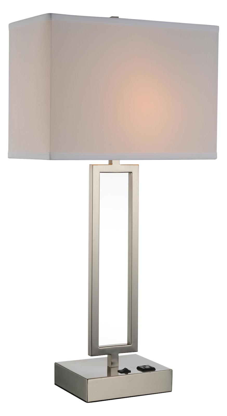 1 Light Table Lamp With Satin Nickel Finish by CWI Lighting