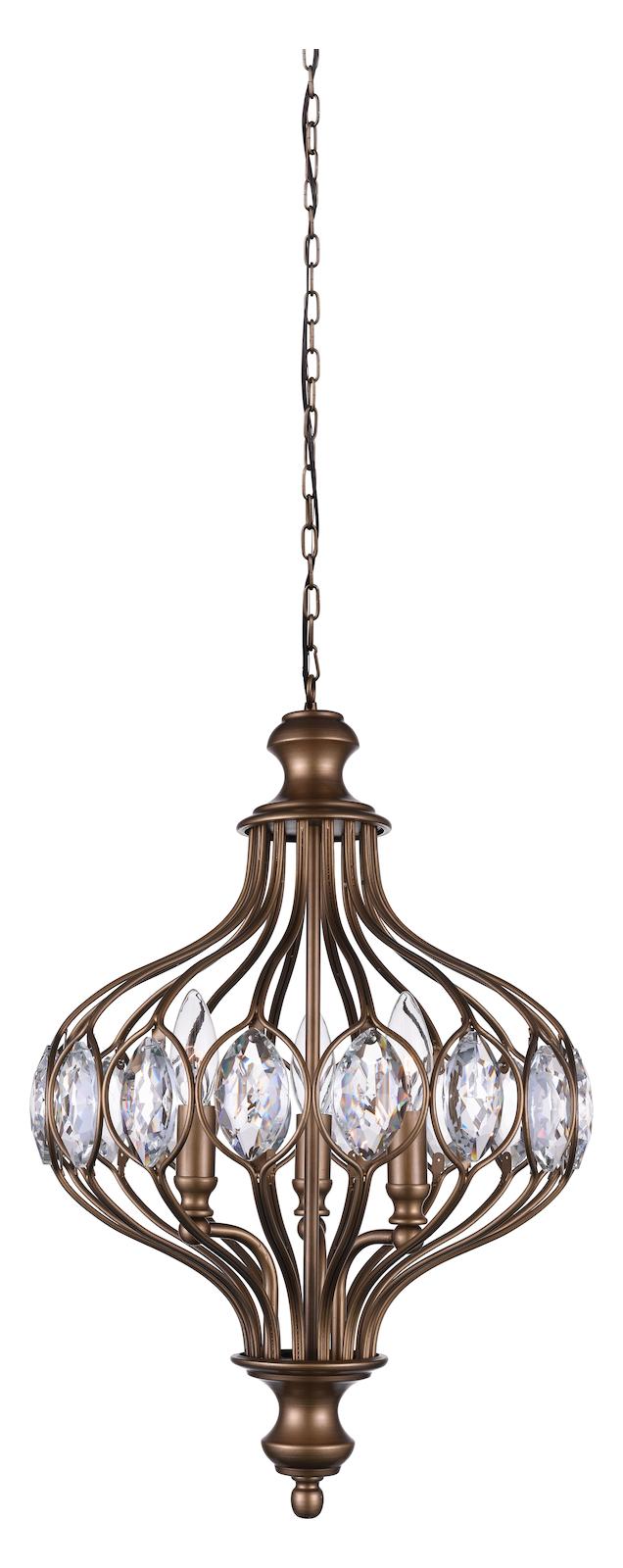 6 Light  Chandelier With Antique Bronze Finish by CWI Lighting