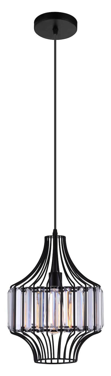 1 Light Down Pendant With Black Finish by CWI Lighting