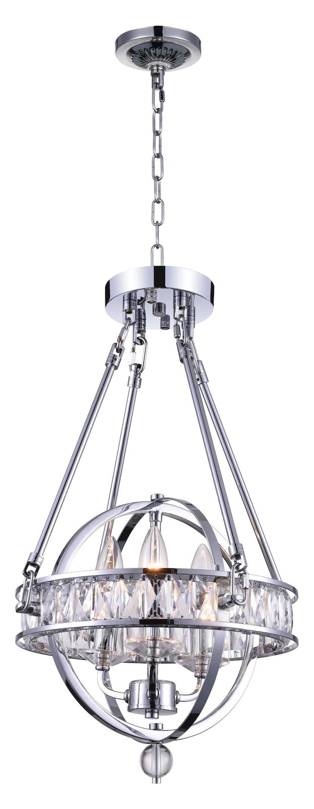 3 Light  Mini Chandelier With Chrome Finish by CWI Lighting