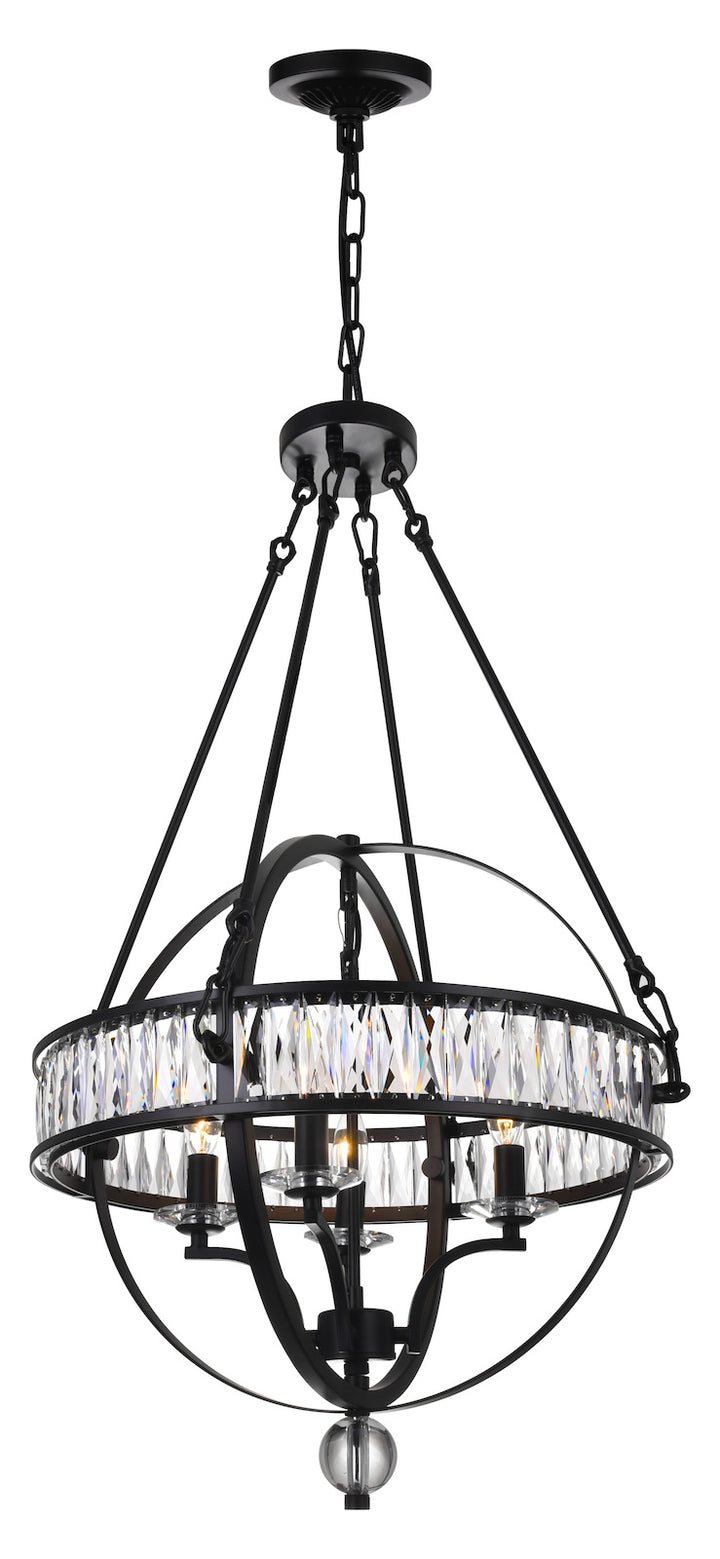 4 Light  Chandelier With Black Finish by CWI Lighting