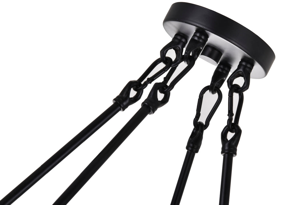 4 Light  Chandelier With Black Finish