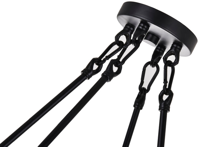 4 Light  Chandelier With Black Finish