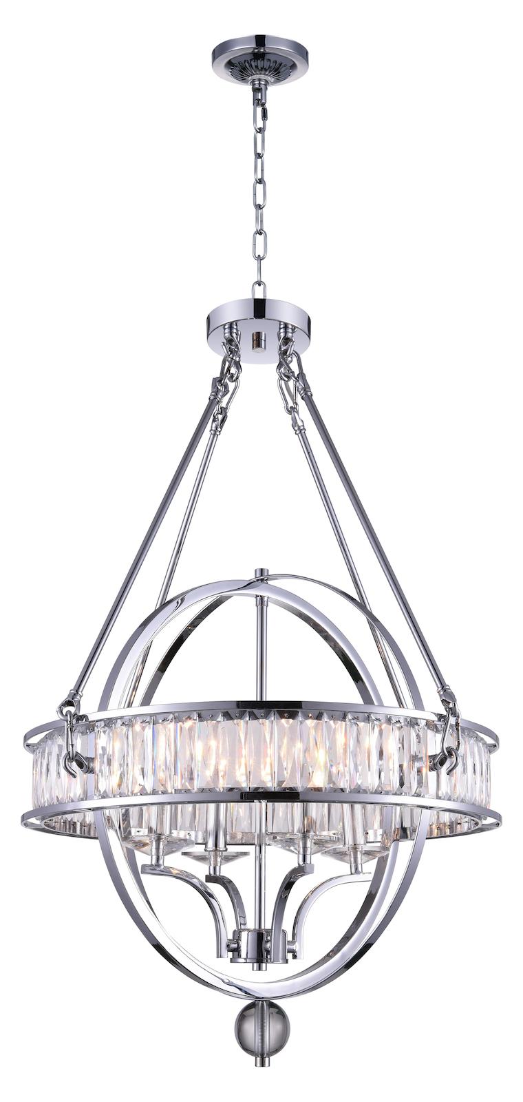 4 Light  Chandelier With Chrome Finish by CWI Lighting