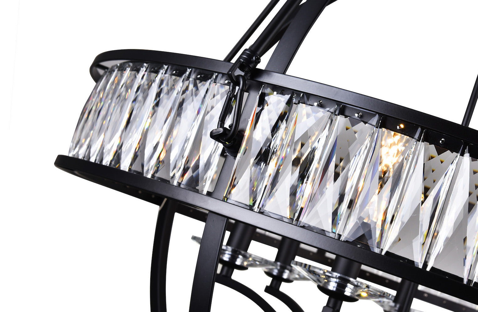 6 Light  Chandelier With Black Finish