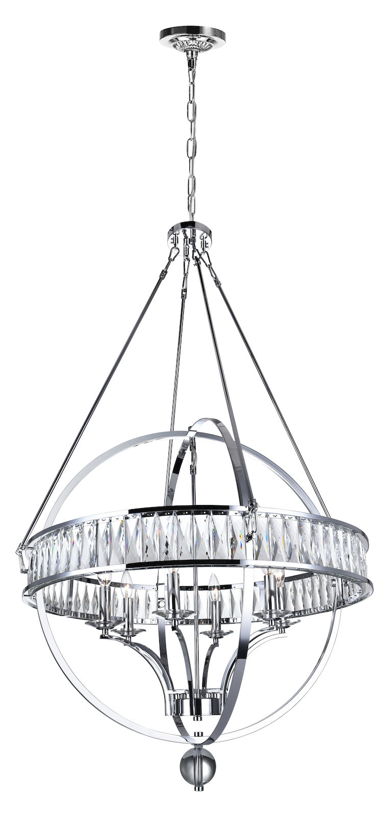 6 Light  Chandelier With Chrome Finish by CWI Lighting