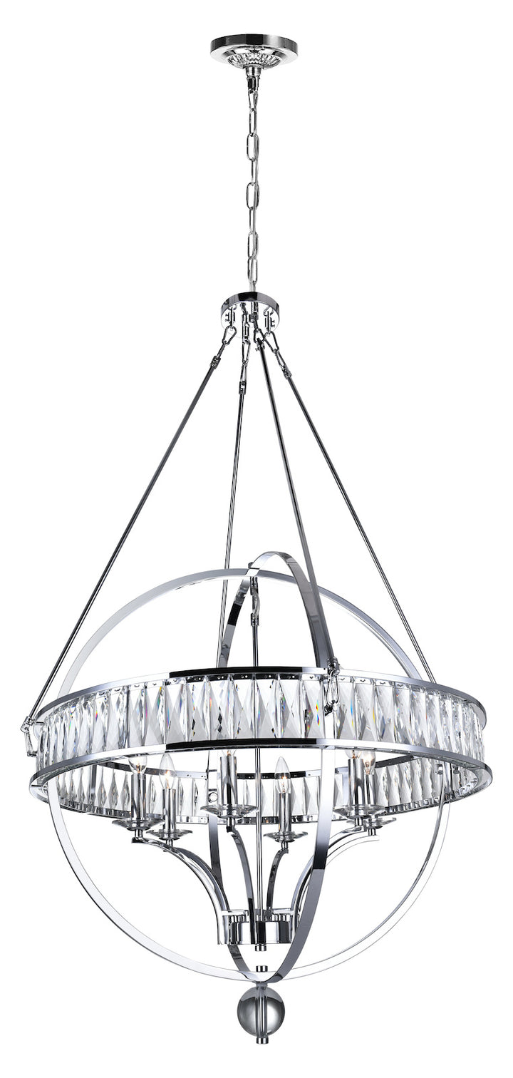 6 Light  Chandelier With Chrome Finish by CWI Lighting