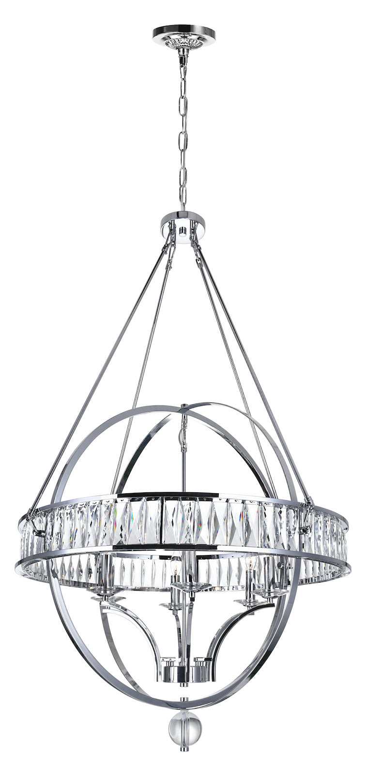 6 Light  Chandelier With Chrome Finish