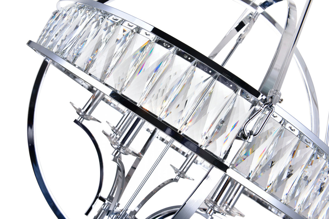 6 Light  Chandelier With Chrome Finish