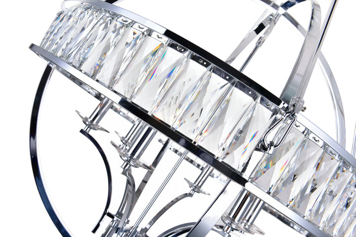 6 Light  Chandelier With Chrome Finish