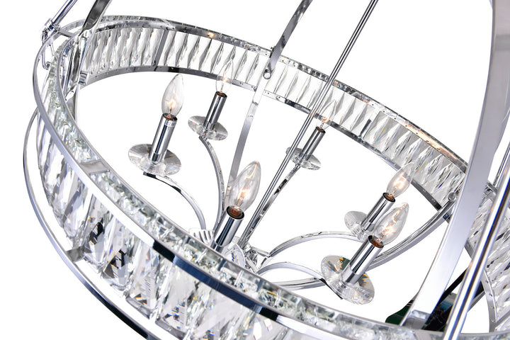 6 Light  Chandelier With Chrome Finish