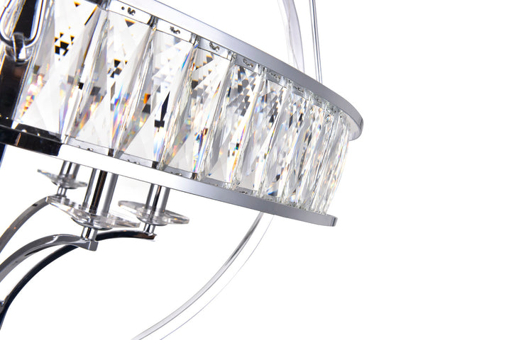 6 Light  Chandelier With Chrome Finish