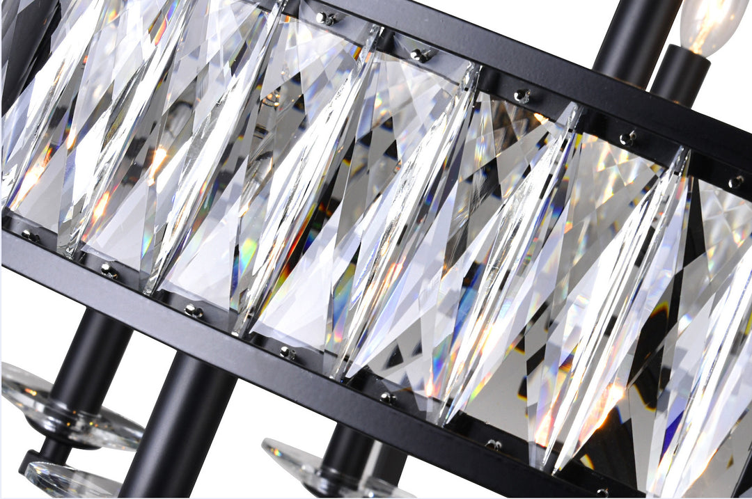 12 Light  Chandelier With Black Finish