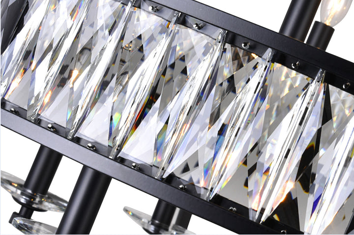 12 Light  Chandelier With Black Finish