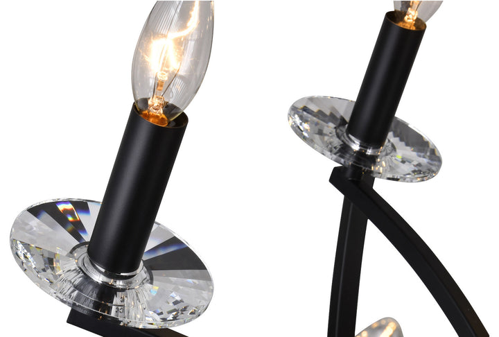 12 Light  Chandelier With Black Finish
