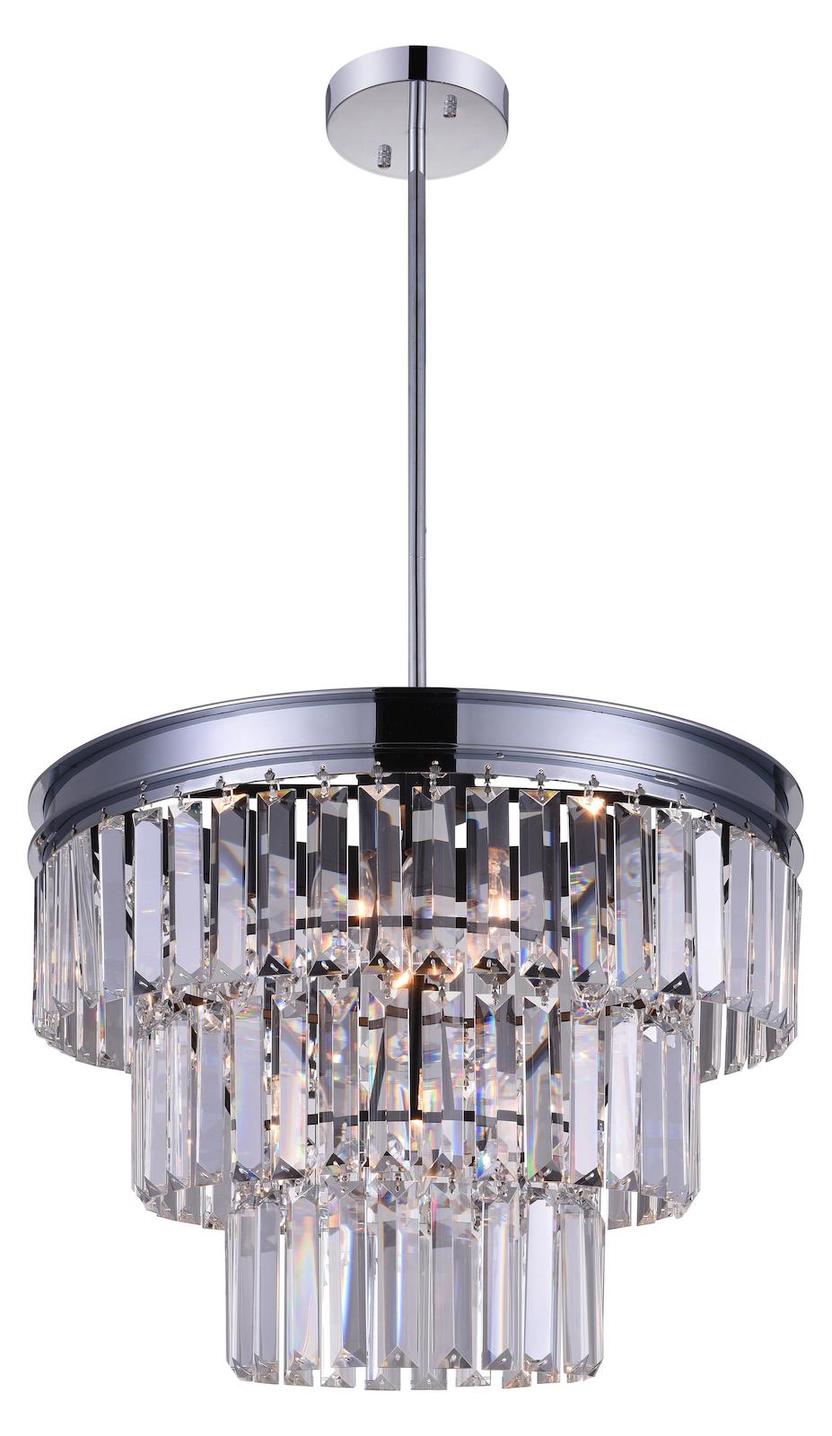 5 Light Down Chandelier With Chrome Finish by CWI Lighting