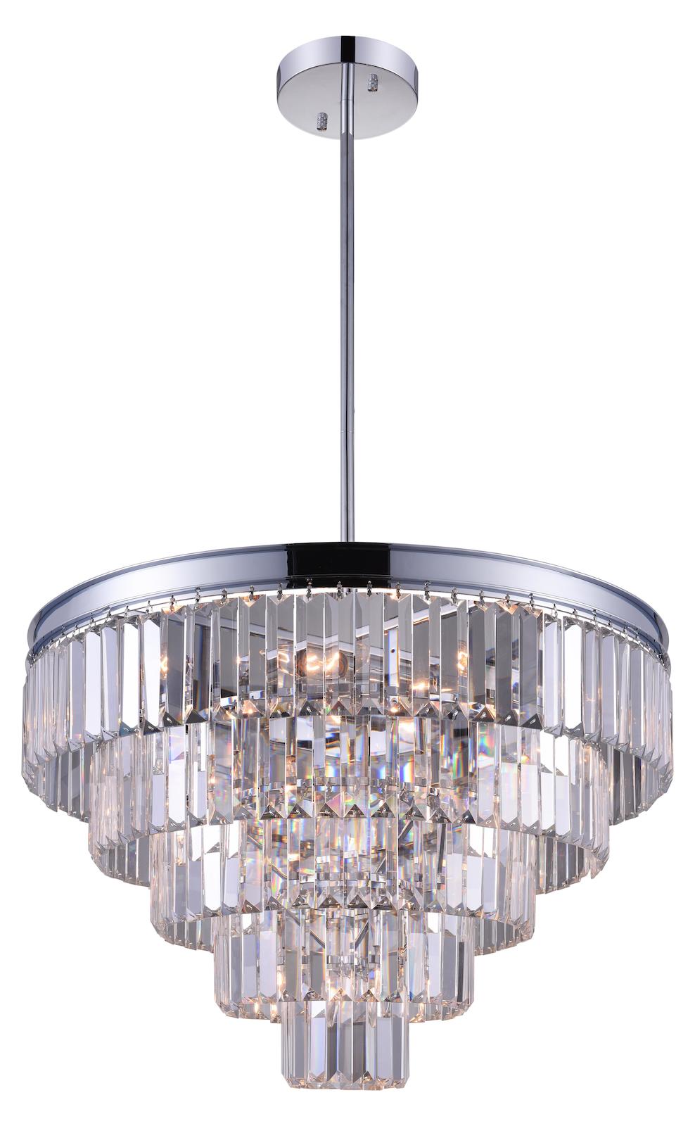 12 Light Down Chandelier With Chrome Finish by CWI Lighting