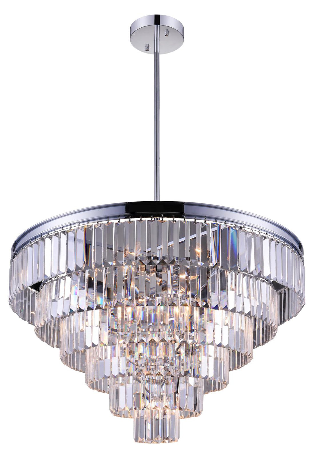 15 Light Down Chandelier With Chrome Finish by CWI Lighting