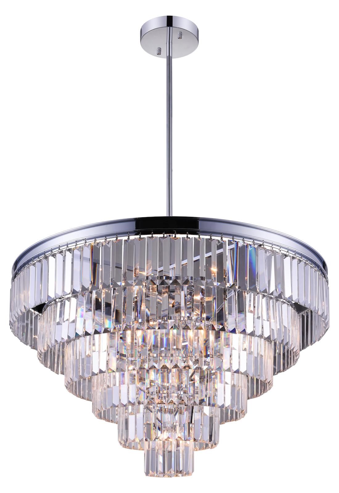 15 Light Down Chandelier With Chrome Finish by CWI Lighting