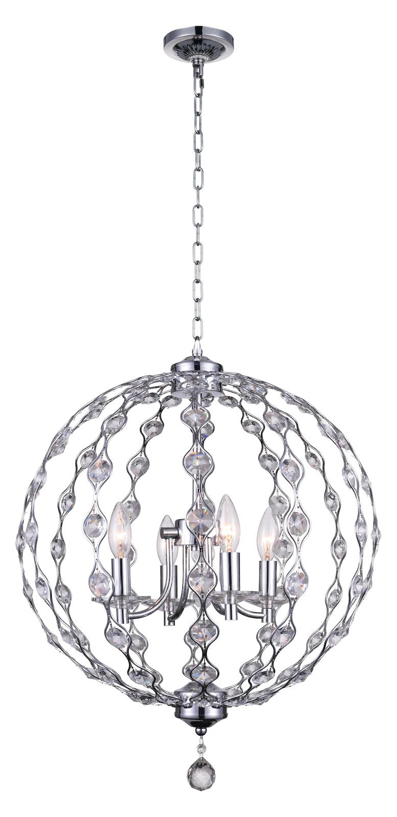 4 Light  Chandelier With Chrome Finish by CWI Lighting