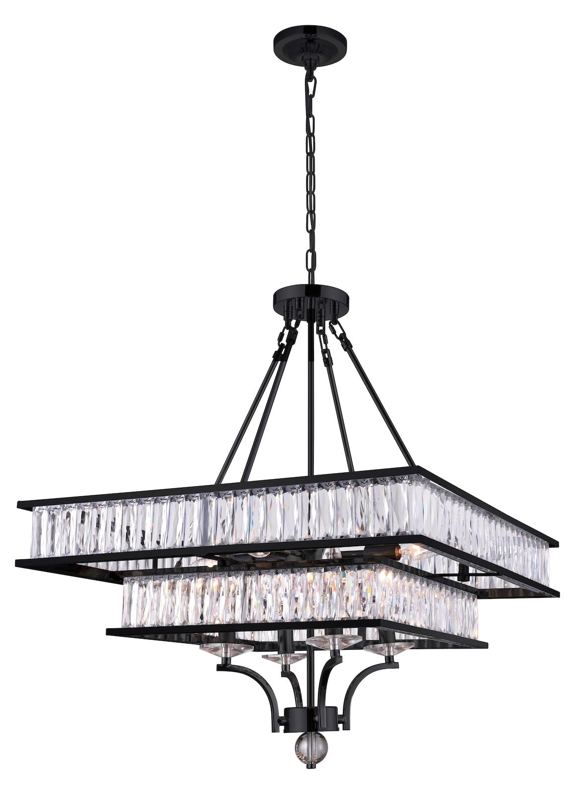 8 Light  Chandelier With Black Finish by CWI Lighting