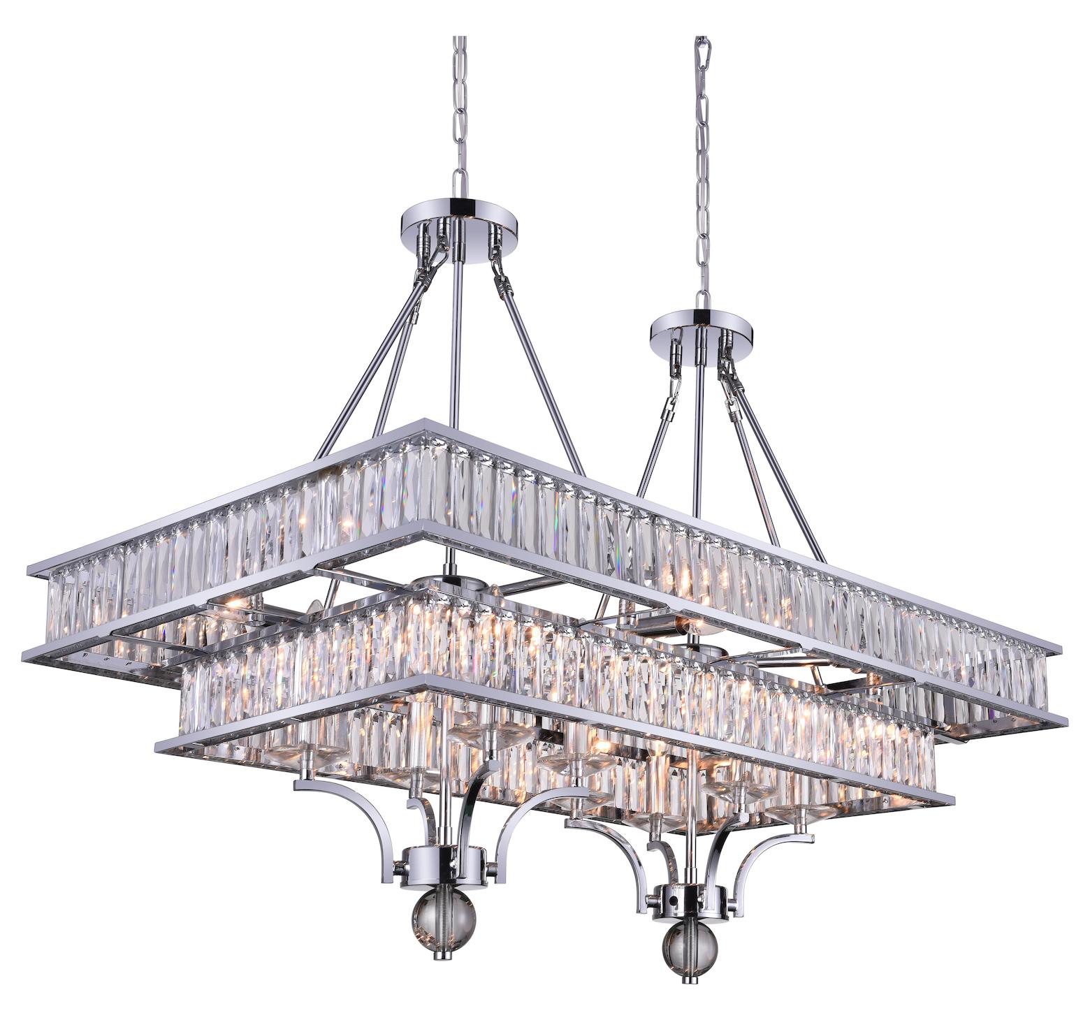 16 Light Island Chandelier With Chrome Finish by CWI Lighting