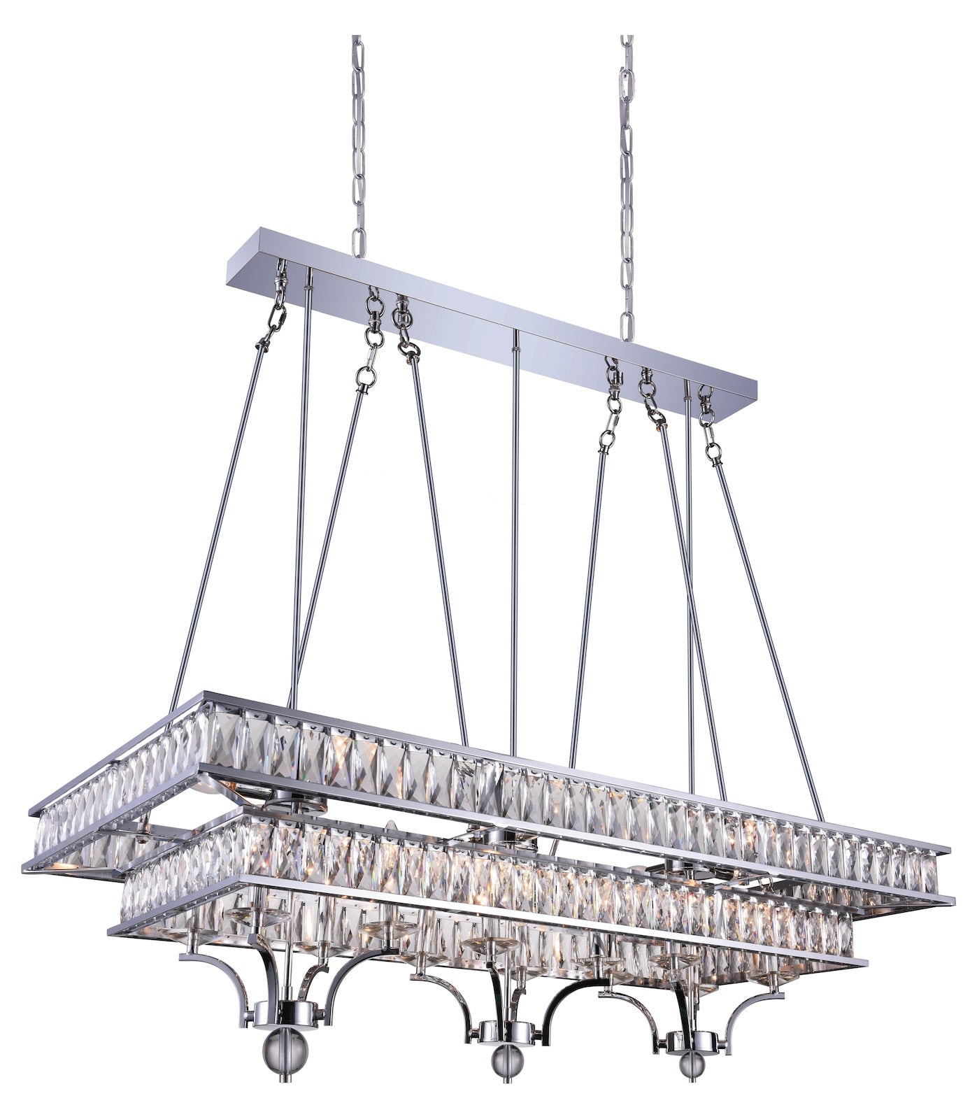 20 Light Island Chandelier With Chrome Finish by CWI Lighting
