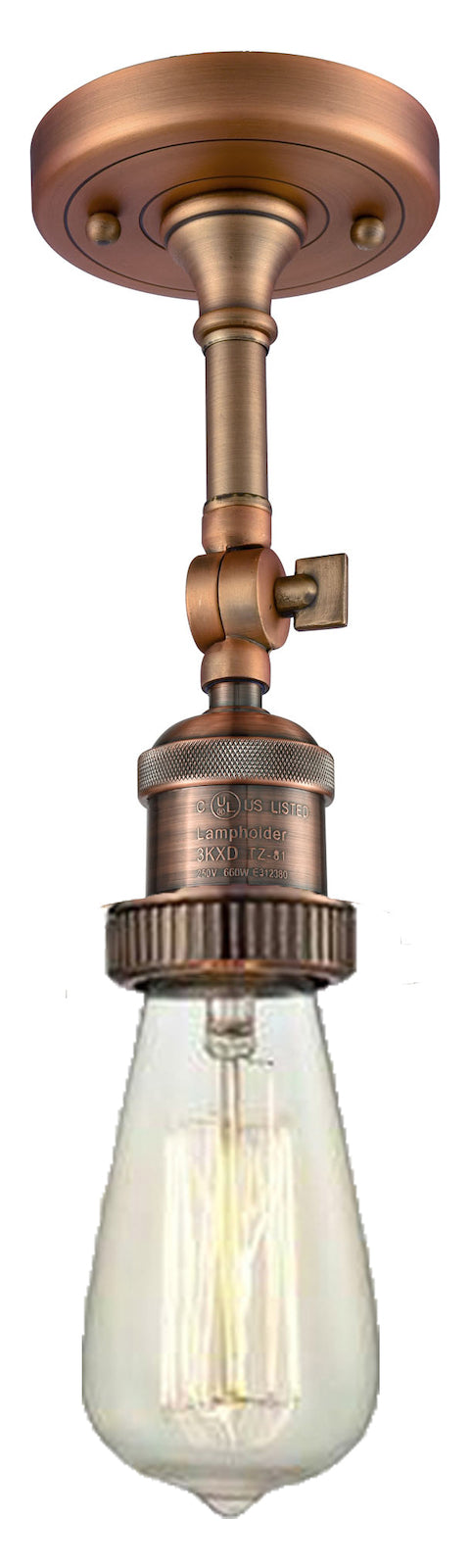 1 Light Vintage Dimmable Led Semi-Flush Mount by Innovations Lighting