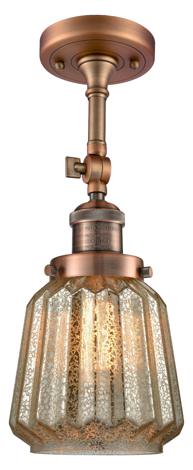 1 Light Vintage Dimmable Led Semi-Flush Mount by Innovations Lighting