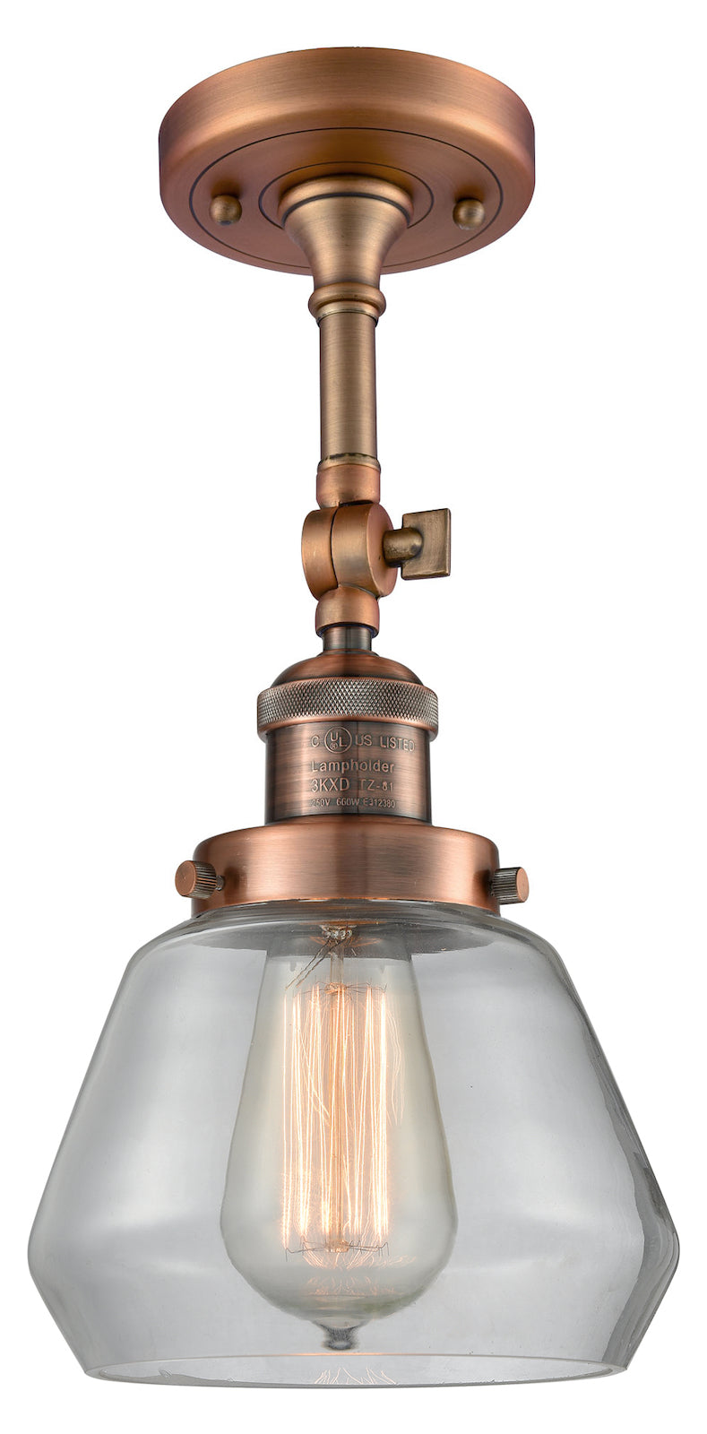 1 Light Vintage Dimmable Led Semi-Flush Mount by Innovations Lighting