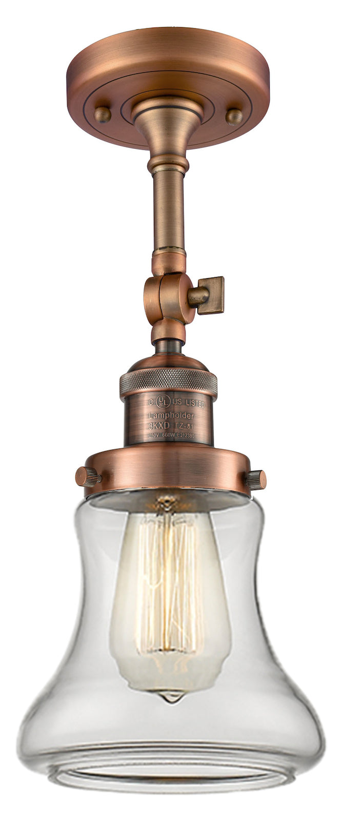 1 Light Vintage Dimmable Led Semi-Flush Mount by Innovations Lighting