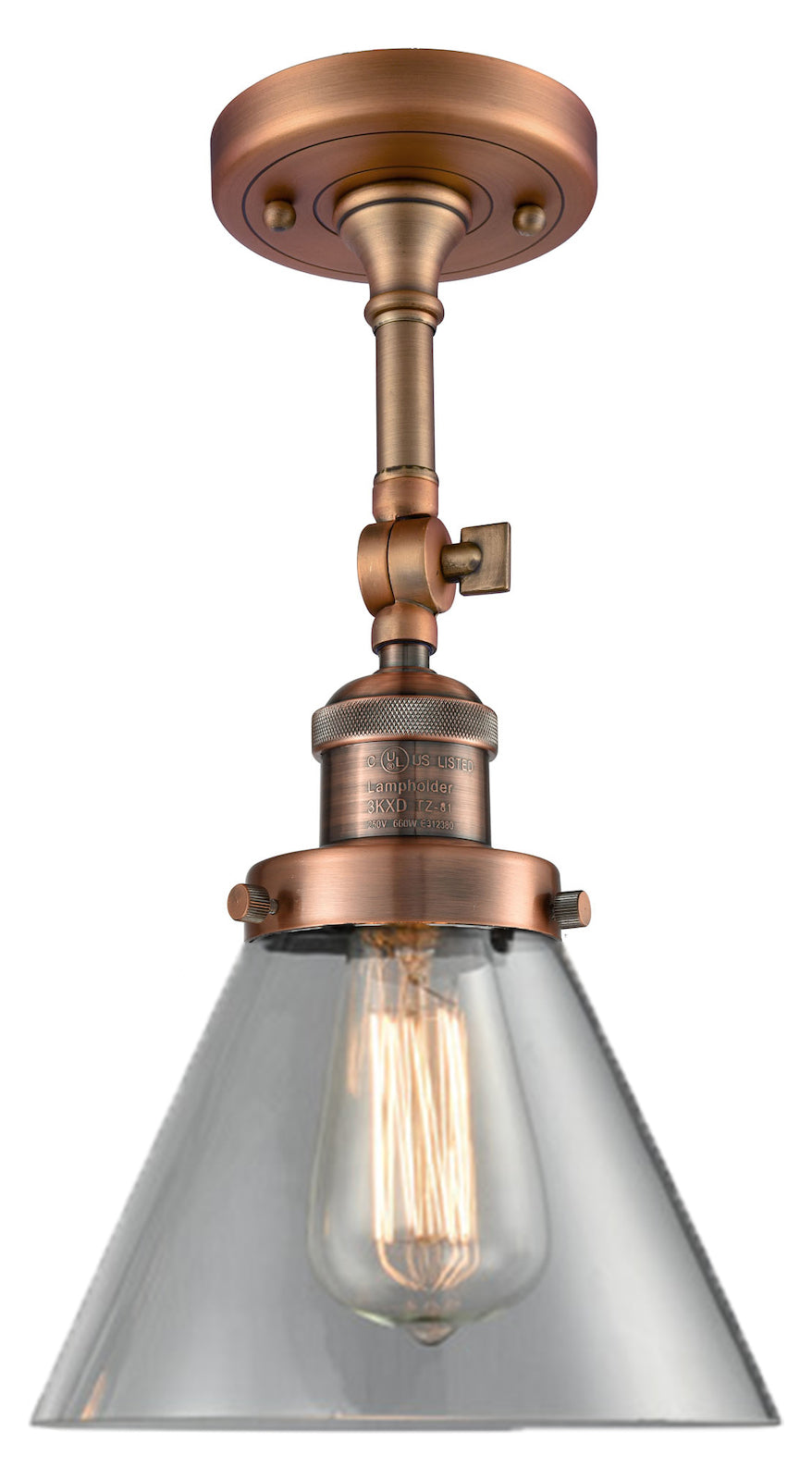 1 Light Vintage Dimmable Led Semi-Flush Mount by Innovations Lighting